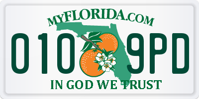 FL license plate 0109PD