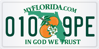 FL license plate 0109PE