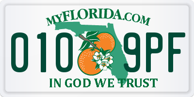 FL license plate 0109PF