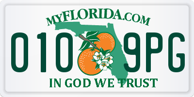 FL license plate 0109PG