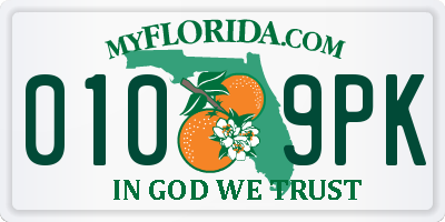 FL license plate 0109PK