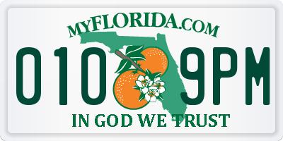 FL license plate 0109PM
