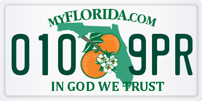 FL license plate 0109PR