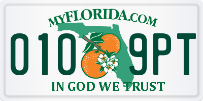 FL license plate 0109PT