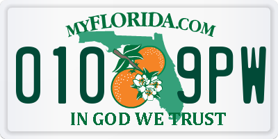 FL license plate 0109PW