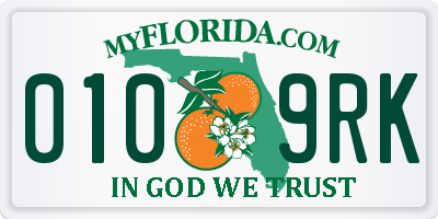 FL license plate 0109RK