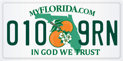 FL license plate 0109RN