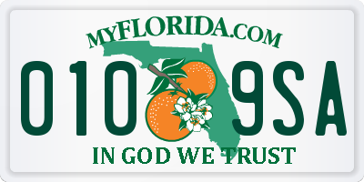 FL license plate 0109SA