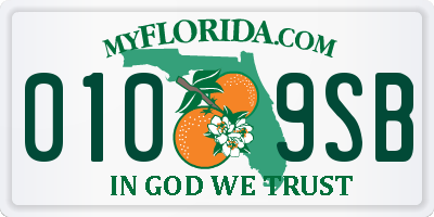 FL license plate 0109SB