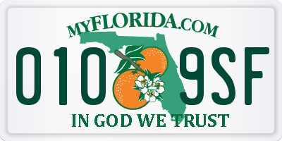 FL license plate 0109SF