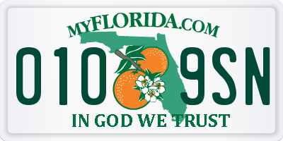FL license plate 0109SN