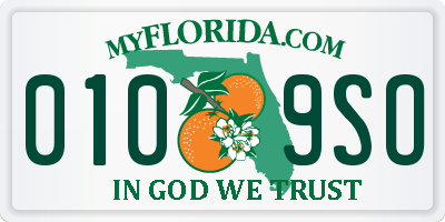 FL license plate 0109SO