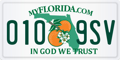 FL license plate 0109SV