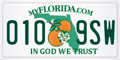 FL license plate 0109SW