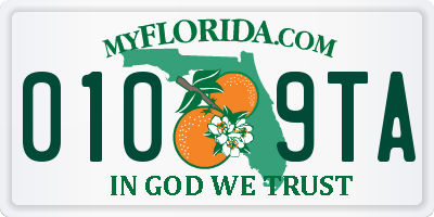 FL license plate 0109TA