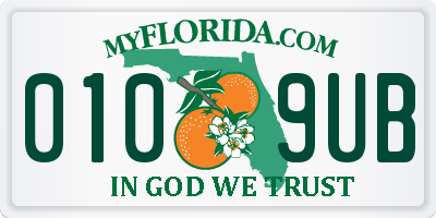 FL license plate 0109UB