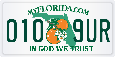 FL license plate 0109UR