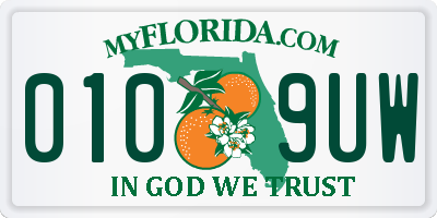 FL license plate 0109UW