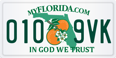 FL license plate 0109VK