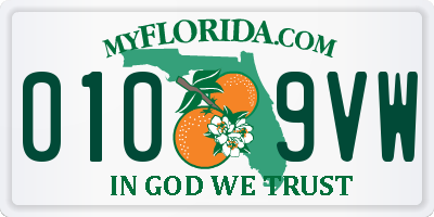 FL license plate 0109VW