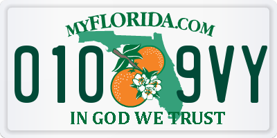 FL license plate 0109VY