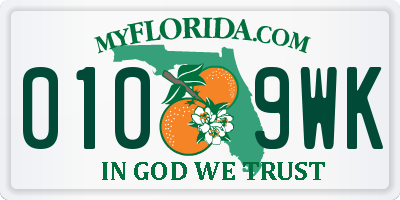 FL license plate 0109WK