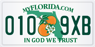 FL license plate 0109XB