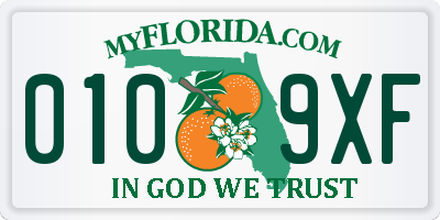 FL license plate 0109XF