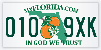 FL license plate 0109XK