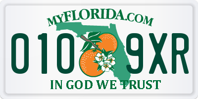 FL license plate 0109XR