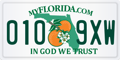 FL license plate 0109XW