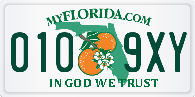 FL license plate 0109XY