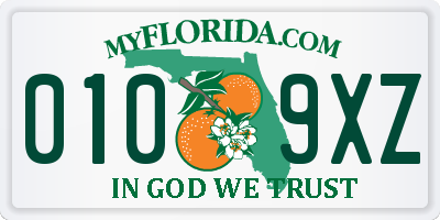 FL license plate 0109XZ