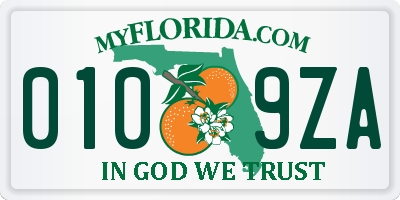 FL license plate 0109ZA