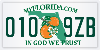 FL license plate 0109ZB