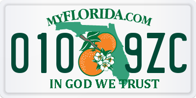 FL license plate 0109ZC