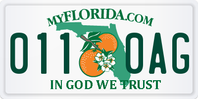 FL license plate 0110AG
