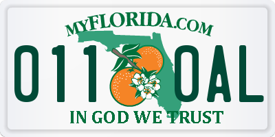 FL license plate 0110AL