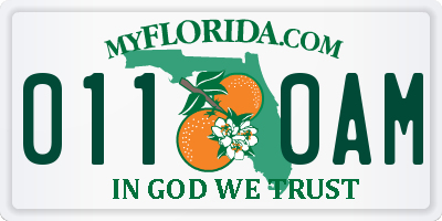 FL license plate 0110AM