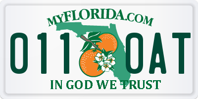 FL license plate 0110AT