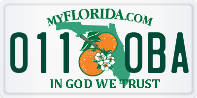 FL license plate 0110BA