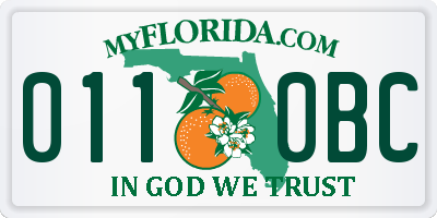 FL license plate 0110BC