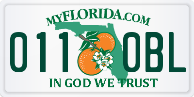 FL license plate 0110BL
