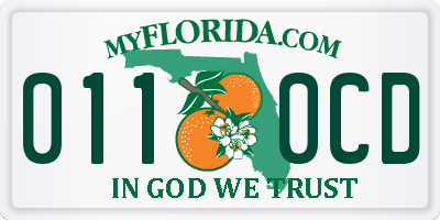 FL license plate 0110CD