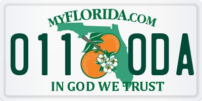 FL license plate 0110DA