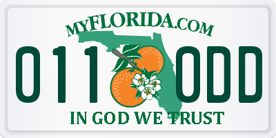 FL license plate 0110DD