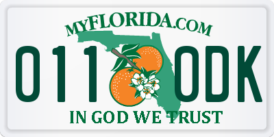 FL license plate 0110DK