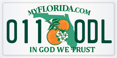 FL license plate 0110DL