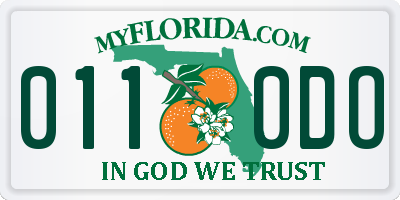 FL license plate 0110DO