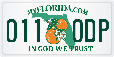 FL license plate 0110DP